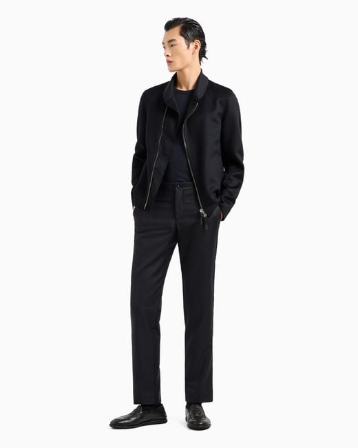 Giorgio Armani Black Icon Cashmere Casentino Wool Blouson for men