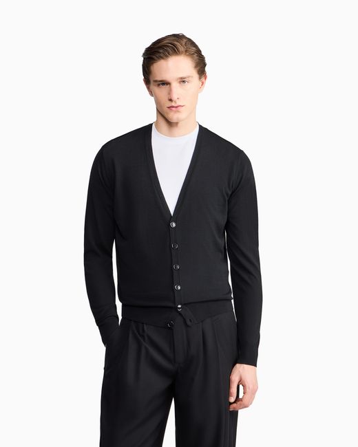 Giorgio Armani Blue Button Cardigan for men