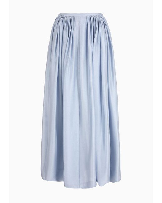 Giorgio Armani Blue Long Silk Skirt