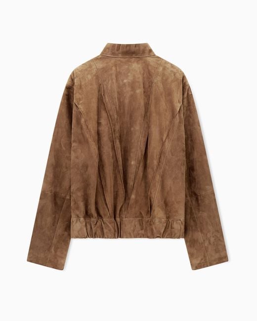 Giorgio Armani Brown Suede-Lambskin Jacket for men