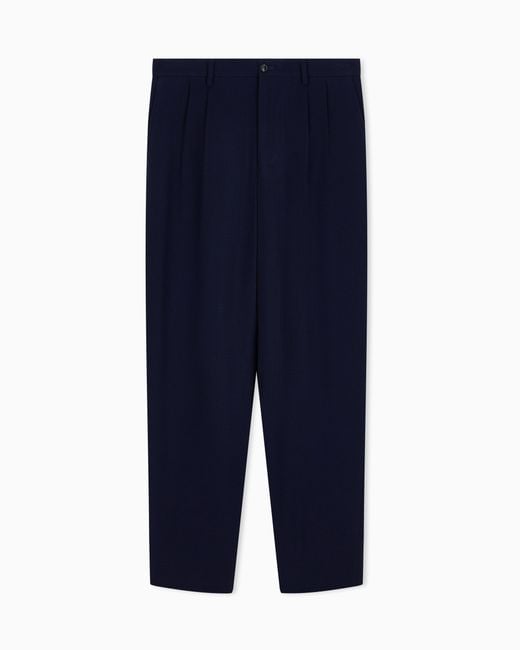 Giorgio Armani Blue Two-Pleat Pants for men