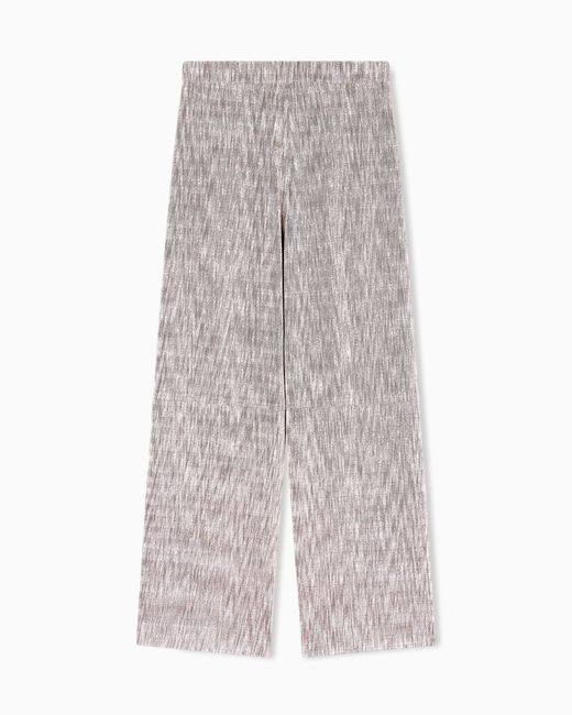 Giorgio Armani White Chevron Jersey Trousers With Pleats