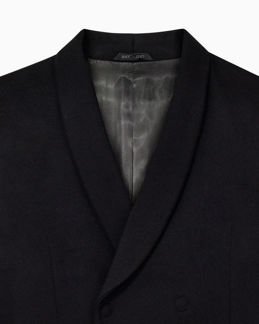 Giorgio Armani Black Double-Breasted Coat for men
