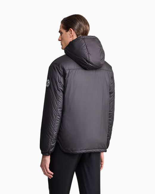 Giorgio Armani Gray Hooded Blouson With Goose-Down Padding for men