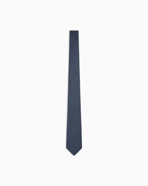 Giorgio Armani Blue Printed Silk Tie for men