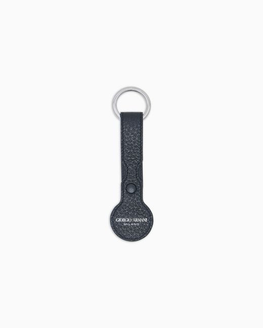Giorgio Armani White Airtag Keyring for men