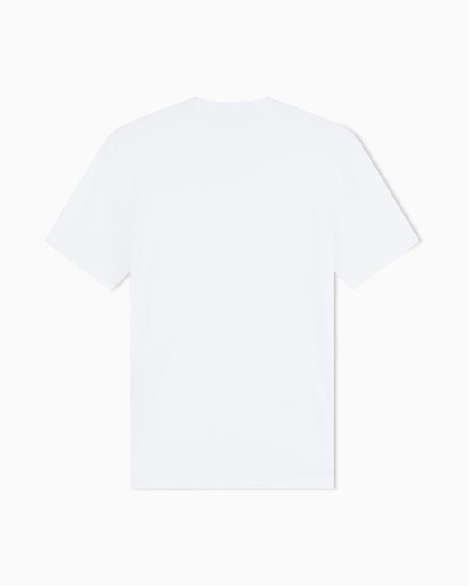 Giorgio Armani White Jersey T-Shirt With A V-Neck for men