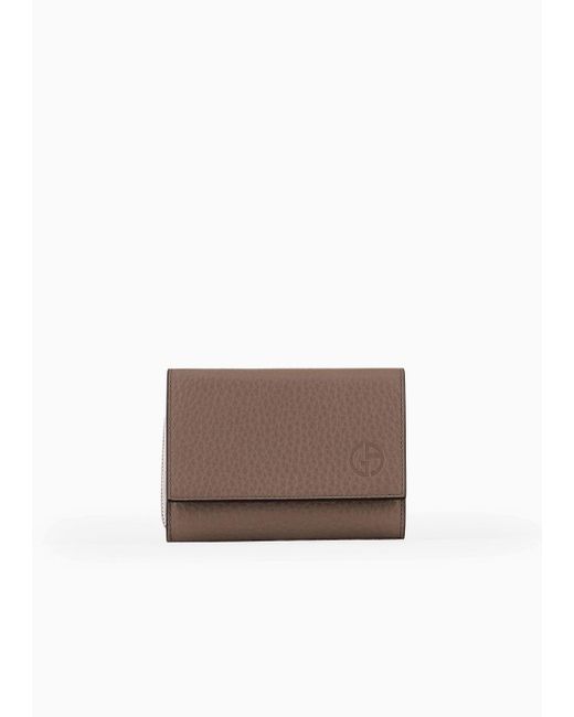 Giorgio Armani White Small Two-toned Leather Wallet With Wraparound Zip for men