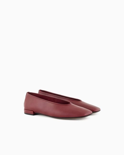Giorgio Armani Red X 10 Corso Como Calfskin Ballerinas
