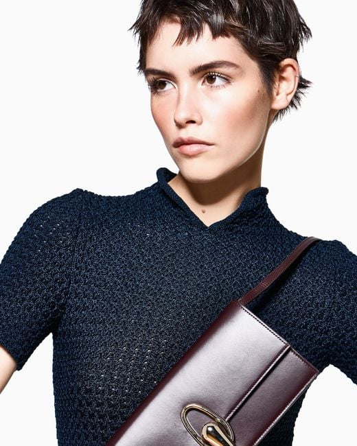 Giorgio Armani Purple Accordion Clutch