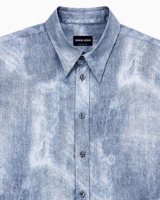 Giorgio Armani Blue Shirt Regular Fit for men
