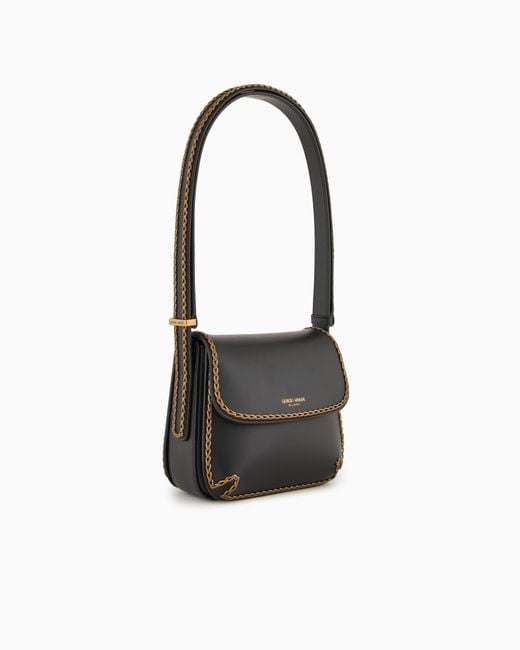 Giorgio Armani Black Tasche La Prima Aus Leder Mit Ziernahtdetails