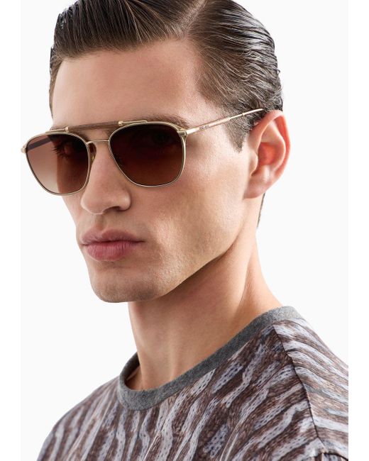 Giorgio Armani Brown Square Sunglasses for men