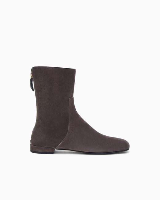 Giorgio Armani Brown Suede Ankle Boots