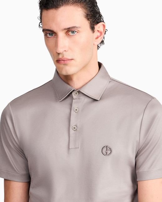 Giorgio Armani Gray Interlock Polo for men