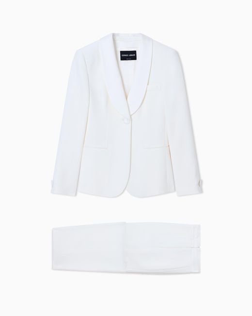 Traje De Mujer En Crepé De Seda Pura Giorgio Armani de color White