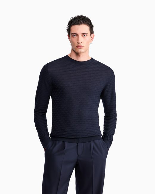 Giorgio Armani Blue Sweater With Regular Fit for men