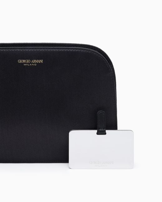 Giorgio Armani Black Satin La Prima Clutch Bag