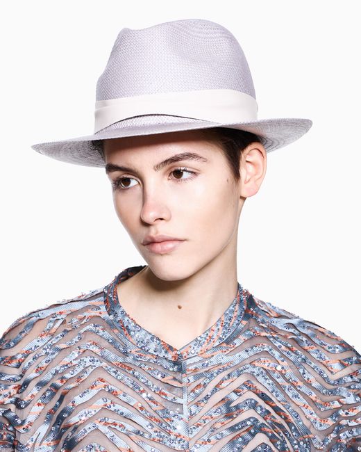 Giorgio Armani White Wide Brim Hat