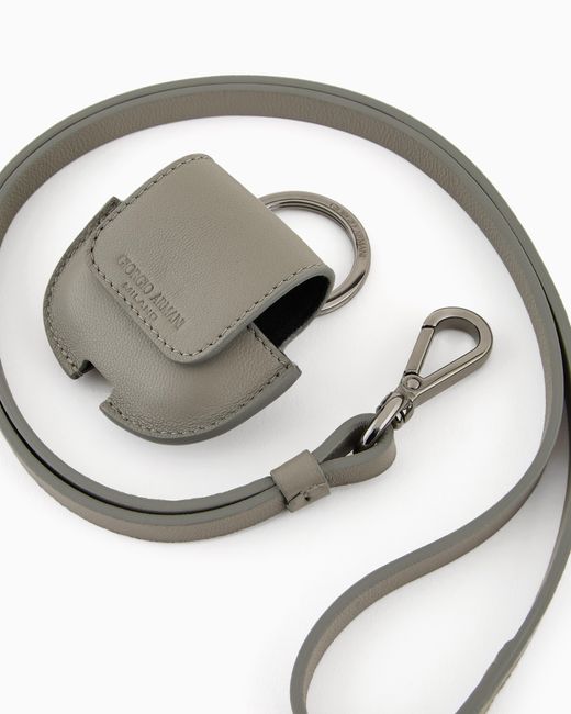 Funda De Piel Con Bandolera Para Apple Airpods Giorgio Armani de hombre de color White