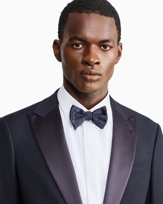 Giorgio Armani Blue Pure Wool, Half-Canvassed, Slim-Fit Tuxedo From The Soho Line for men