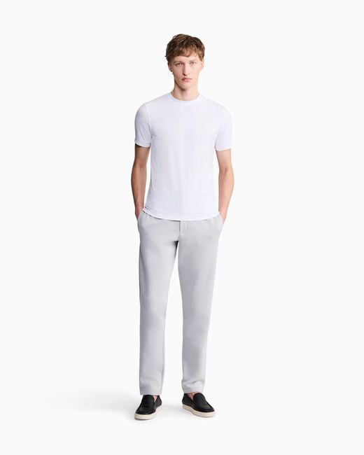 Giorgio Armani Gray Cotton Double-Jersey Trousers for men