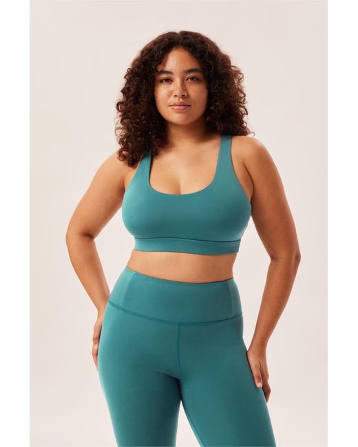 GIRLFRIEND COLLECTIVE Everglade Ella Scoop Neck Bra in Blue Lyst