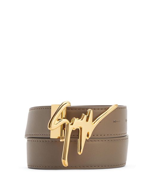 Giuseppe Zanotti logo-buckle leather belt - Neutrals