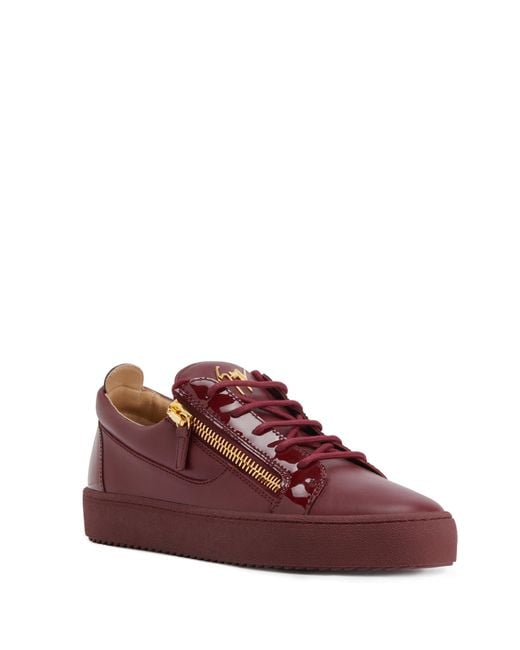 Giuseppe Zanotti Red Frankie Glossy-Leather Sneakers for men