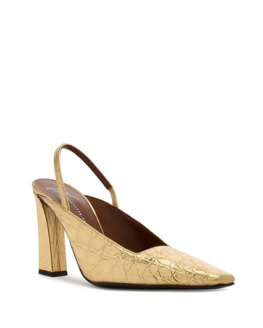 Giuseppe Zanotti Metallic 90Mm Brendha Crocodile-Print Square-Toe