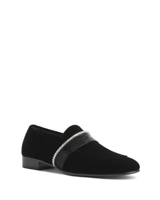 Giuseppe Zanotti Black Arnaud Crocodile-Print Loafers for men
