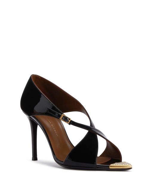 Giuseppe Zanotti Black Intriigo Croisée Crystal 90