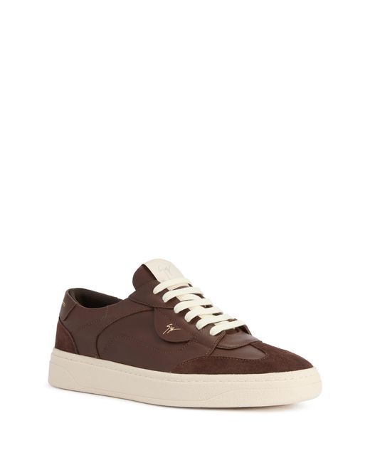 Giuseppe Zanotti Brown Gz94 Suede Panelled Sneakers for men