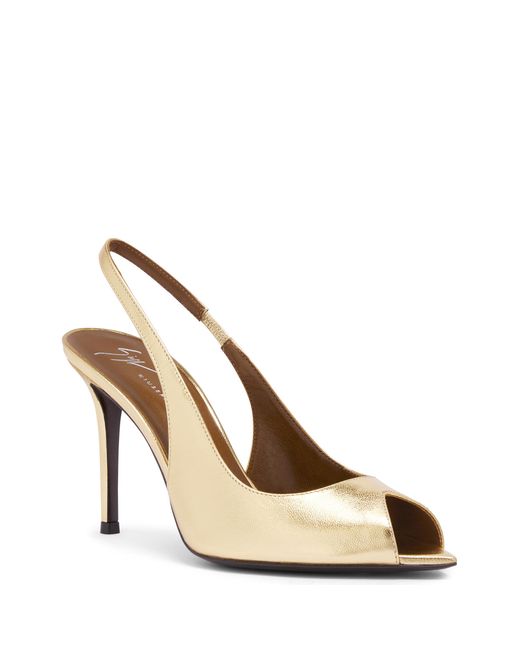 Intriigo Open Toe 90 di Giuseppe Zanotti in Metallic