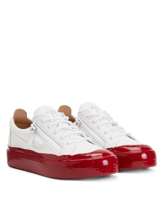 Giuseppe Zanotti Red Frankie Match Contrast-sole Sneakers for men