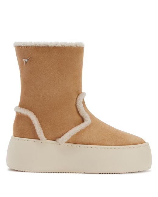 Giuseppe Zanotti Brown Gz League Fur Bootie