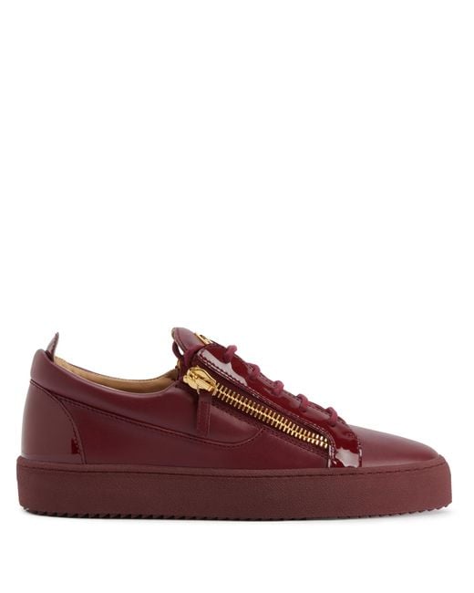 Giuseppe Zanotti Red Frankie Glossy-Leather Sneakers for men