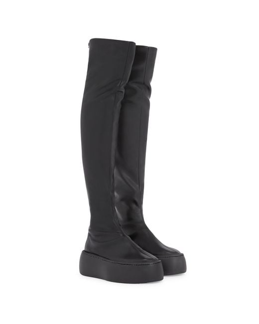 Giuseppe Zanotti Black Leather-Look Fabric Sneaker Boots