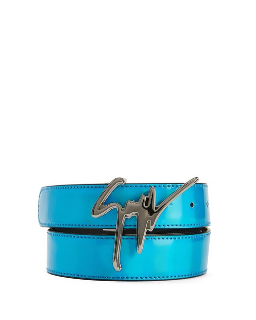 $495 Giuseppe Zanotti Foil Logo-Buckle Belt