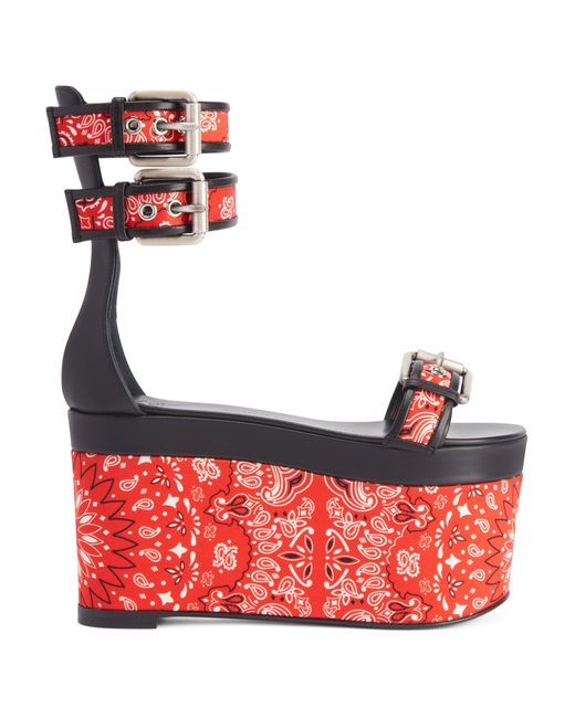 Giuseppe Zanotti Red Bandana Wedge