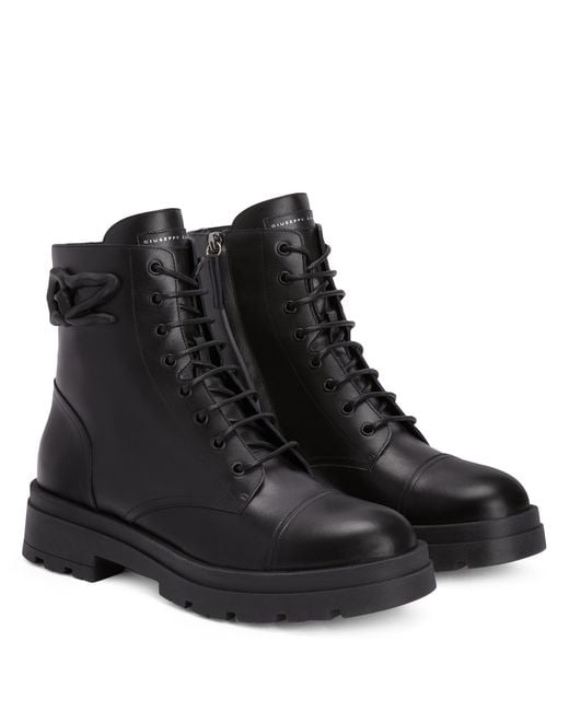 Giuseppe Zanotti Black Harlock Zalì Combat Boots for men
