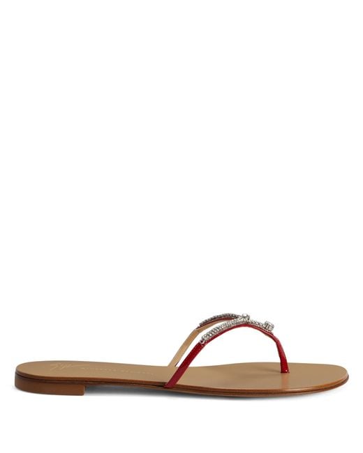 Giuseppe Zanotti Brown Gentille Pantent Sandals