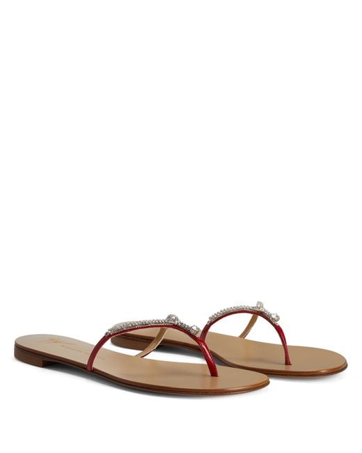 Giuseppe Zanotti Brown Gentille Pantent Sandals