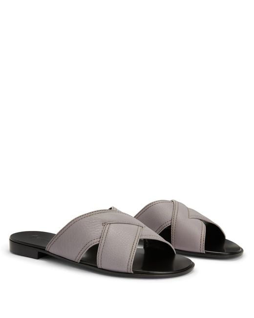 Giuseppe Zanotti Brown Flavio Crossover-Straps Leather Sandals for men