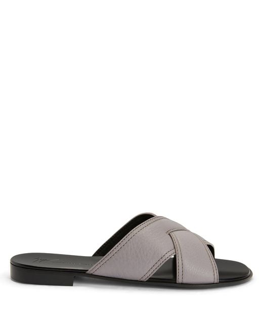 Giuseppe Zanotti Brown Flavio Crossover-Straps Leather Sandals for men