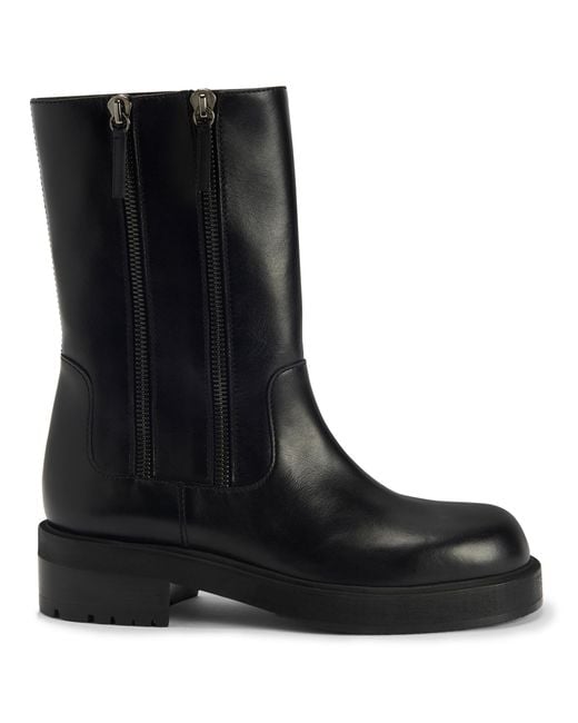 Giuseppe Zanotti Black Faustus Mid-Calf Combat Boots for men