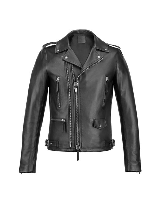 Giuseppe Zanotti Black Leather Biker Jacket Denzel for men