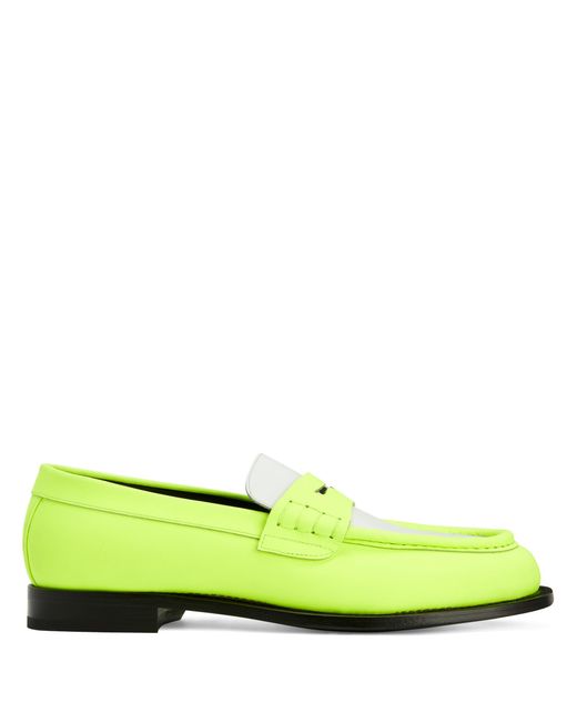 Giuseppe Zanotti Green Euro Two-Tone Leather Loafers for men