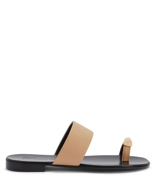 Giuseppe Zanotti Brown Norbert Leather Toe-Loop Sandals for men