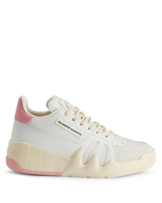Giuseppe Zanotti White Talon Logo-Patch Leather Sneakers, Brand Size 35 Us Size 5